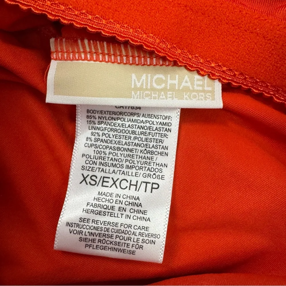 Michael‎ Kors Terracotta Orange Tiered Swimwear Tankini Set Bathing Suit Size XS